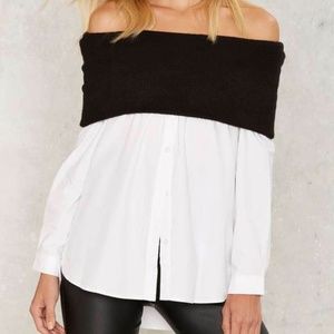 NWT English Factory Off The Shoulder Blouse Top Women’s Size Small